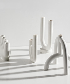 Abstract Arch Ceramic Candle Holders