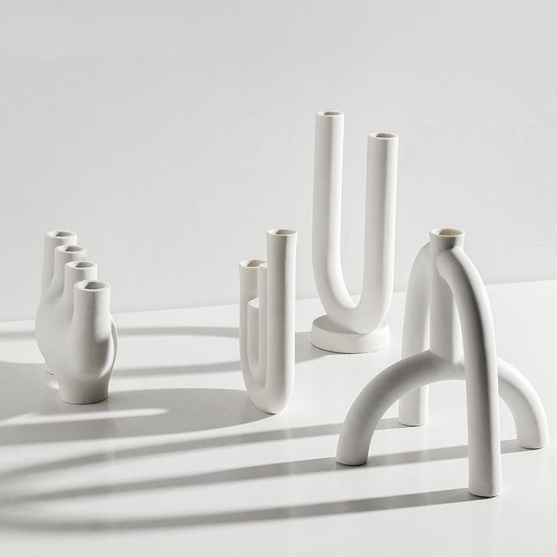 Abstract Arch Ceramic Candle Holders