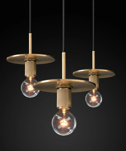 Armed Retro Brass Pendant Light - Final Sale