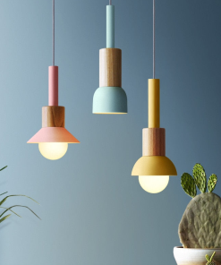 Astrid Metal & Wood Pendant Lights - Final Sale