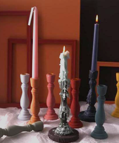 Brush Painted Vintage Candle Holder