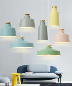 Colorful Metal & Wood Pendant Lights
