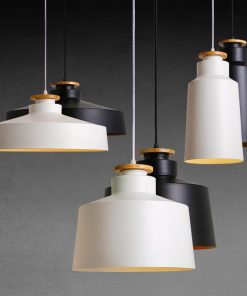 Contrast Metal & Wood Pendant Lights