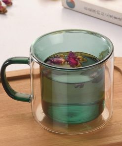 Double Glass Colored Mug