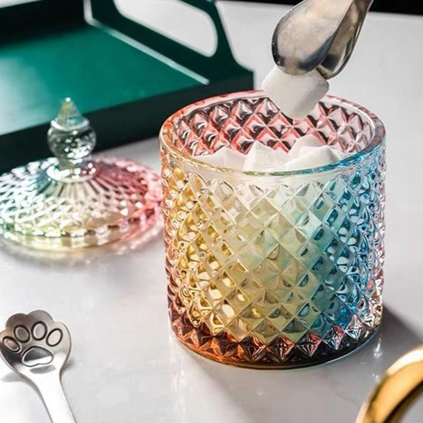 Empress Colored Glass Jars with Lid