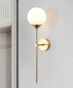 Glass Torch Brass Wall Light