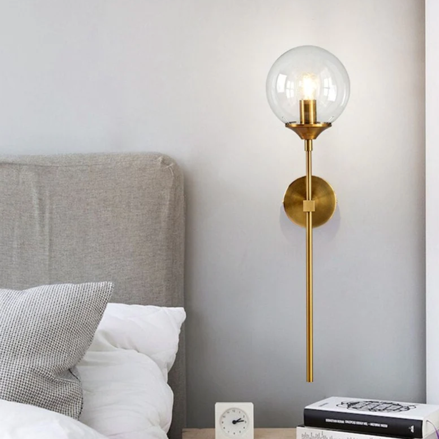 Glass Torch Brass Wall Light - Final Sale