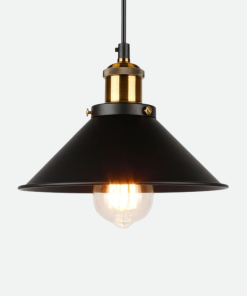 Jett Black & Brass Metal Industrial Pendant Light - Final Sale
