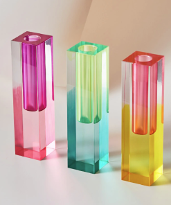 Modern Prism Acrylic Vase & Desktop Organizer