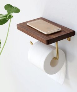 Multipurpose Wooden Toilet Roll Holder