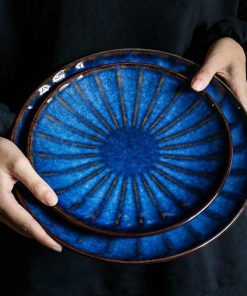 Ocean Shell Indigo Ceramic Plates