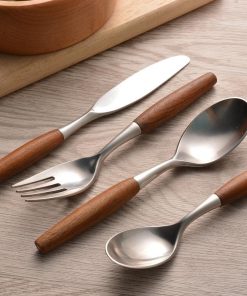 Only Natural Stainless Steel and Wood Flatware Set