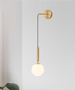 Poiret Series Brass & Glass Globe Hanging Wall Lamp