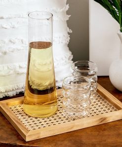 Rattan Cane and Wood Frame Decorative Tray