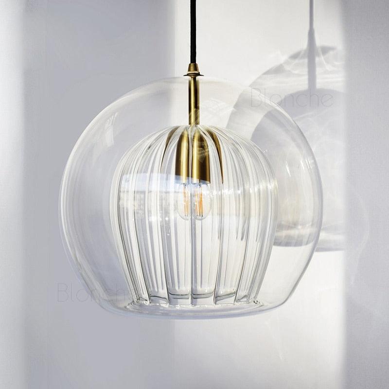 Ripple Glass Cocoon Pendant Light