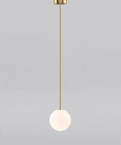 Single Globe Brass Pendant