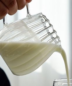 Striped Glass Milk Jug