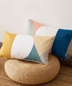 Sunset Modern Geometric Lumbar Pillow Cover