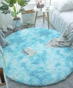 Tie Dye Rainbow Faux Fur Rug