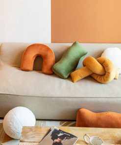 Velvety Retro Shapes Pillow