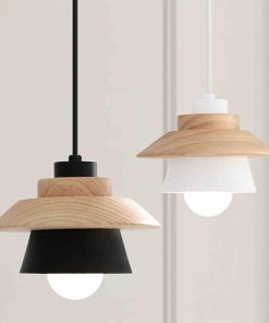 Wood and Metal Layered LED Pendant